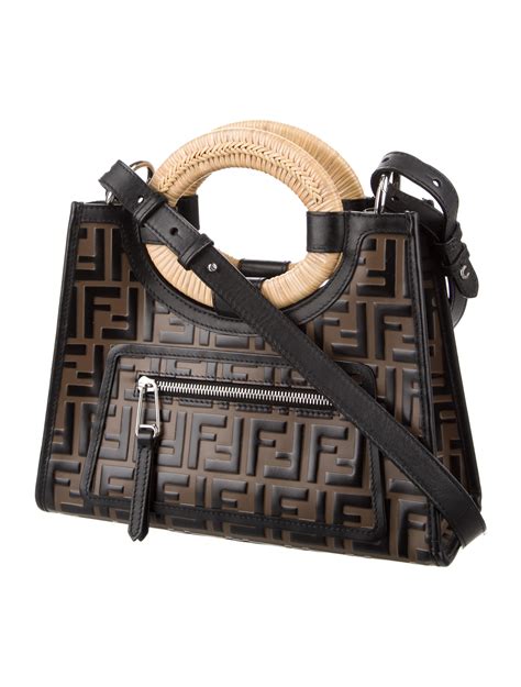 fendi brown tote bag|Fendi runaway shopping tote.